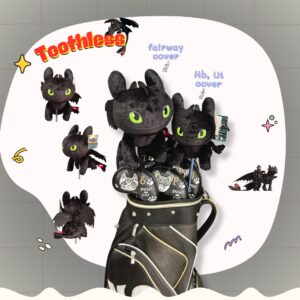 Headcover มังกรเขี้ยวกุด (Toothless) สีดำ - ลิขสิทธิ์แท้ สำหรับ Fariway cover