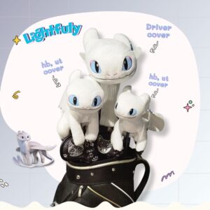 Set Headcover มังกรเพลิงนวล (Linhtfuly) สำหรับไม้ Driver, Fairway, Hybrid, Ut cover