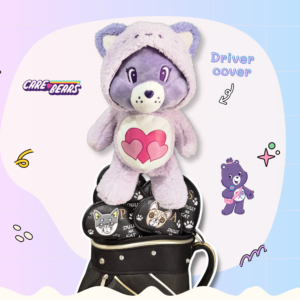 Headcover หมีแคร์แบร์ (Share Bear) สีม่วง - Care Bears ลิขสิทธิ์แท้ ลายอมยิ้ม สำหรับ Driver cover