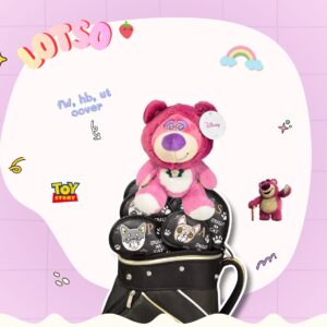 Headcover หมีลอทโซ่ (Lotso) สีชมพู - ลิขสิทธิ์เเท้ หมีจอมกอดใส่ฮู้ด ขนนุ่ม สำหรับ Fairway, Hybrid, Ut cover