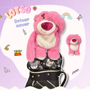 Headcover หมีลอทโซ่ (Lotso) สีชมพู - หมีจอมกอด ขนนุ่ม สำหรับ Driver cover 460cc