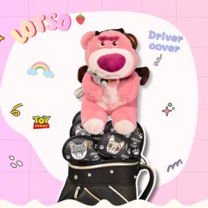 Headcover หมีลอทโซ่ (Lotso) สีชมพู – หมีจอมกอด ขนนุ่ม สำหรับ Driver cover 460cc
