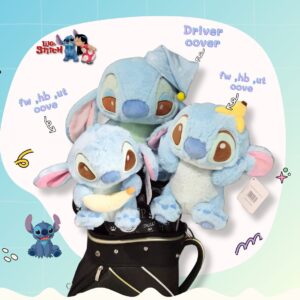 Set Headcover สติทช์ (Stitch) สีฟ้า – Lilo & Stitch ลิขสิทธิ์เเท้ ขนนุ่มพิเศษ สำหรับ Driver, Fairway, Hybrid, Ut cover