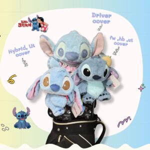 Set Headcover สติทช์ (Stitch) สีฟ้า – Lilo & Stitch ลิขสิทธิ์เเท้ ขนนุ่มพิเศษ สำหรับ Driver, Fairway, Hybrid, Ut cover