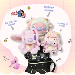 Set Headcover แองเจิ้ล (Angel) สีชมพู – หวานใจสติทช์ ลิขสิทธิ์แท้ สำหรับ Driver, Fairway, Hybrid, Ut cover