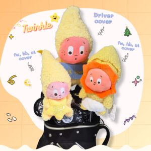 Set Headcover น้องทวิงเกิล (Twinkle) หัวแหลม สีเหลือง - งานแฟชั่น ตุ๊กตาแฟนซี สำหรับ Driver, Fairway, Hybrid, Ut cover