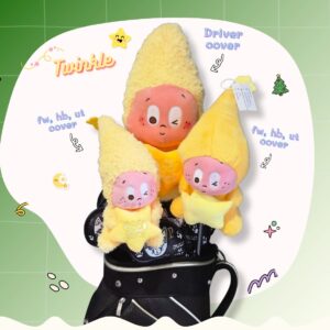 Set Headcover น้องทวิงเกิล (Twinkle) หัวแหลม สีเหลือง - งานแฟชั่น ตุ๊กตาแฟนซี สำหรับ Driver, Fairway, Hybrid, Ut cover