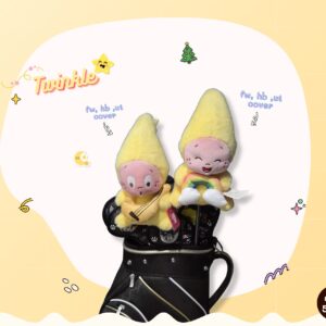 Headcover น้องทวิงเกิล (Twinkle) หน้าแบ๊วถือกล้วย สีเหลือง – งานแฟชั่น สำหรับ Fairway, Hybrid, Ut cover